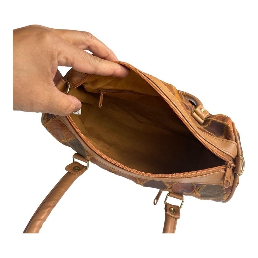 Patch Work Brown Leather Bag. - image 5